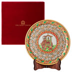 Luxury Handcrafted Marble Art Plate– Peacock & Floral Design (With Velvet Box)