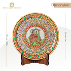 Luxury Handcrafted Marble Art Plate– Peacock & Floral Design (With Velvet Box)