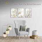 3-Tier Gold Frame Planter Stand with White & Gold Design pots
