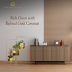 3-Tier Gold Frame Planter Stand with Gold Botanical Leaf Pots