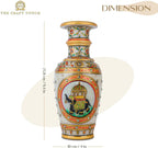 Elegant White Makrana Marble Decorative Vase – 9 Inch Handcrafted Floral Design with Gold-Accented Detailing | Modern Boho Centrepiece for Living Room, Mantel & Luxury Home Décor