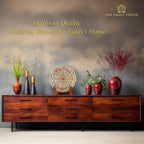 Handcrafted White Marble Decorative Plate, Gold Floral Design, Luxury Hand-Painted Artisan Art for Home Décor | Perfect for Weddings, Housewarmings & Festive Gifting