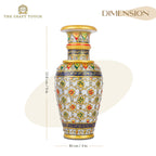 Elegant White Makrana Marble Decorative Vase – 9 Inch Handcrafted Floral Design (Floral Art)