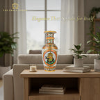 Elegant White Makrana Marble Decorative Vase – 9 Inch Handcrafted Floral Design (Royal Elephant)