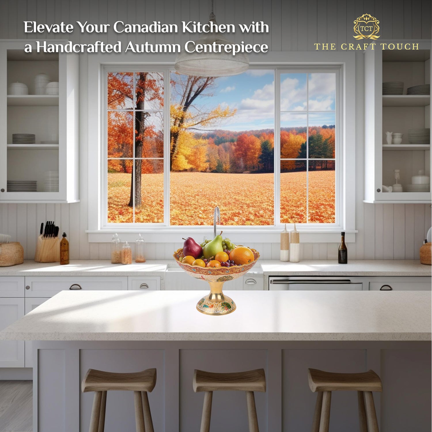 Handcrafted Brass Pedestal Centerpiece – Peacock Design (With Velvet Box)