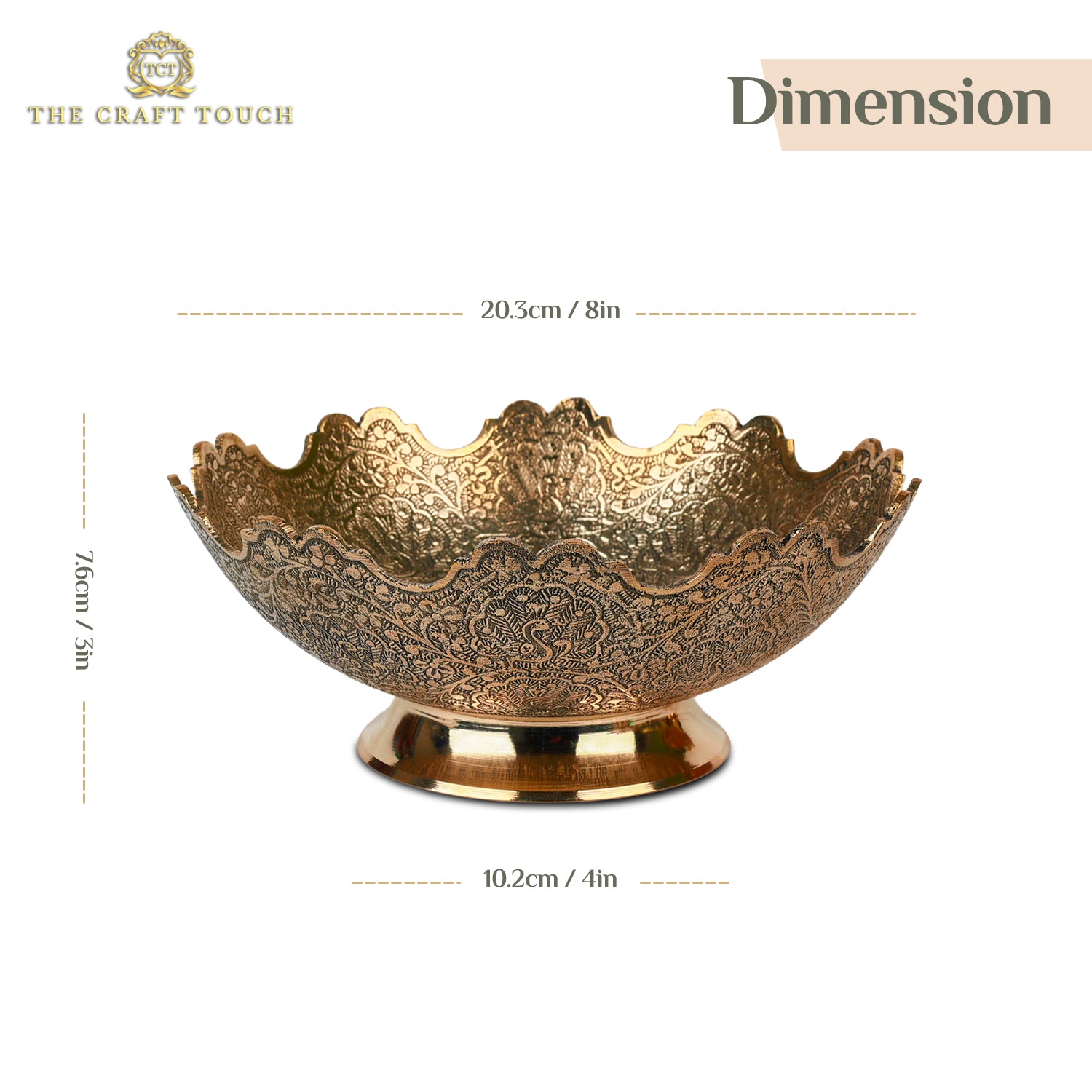 Handcrafted Brass Centerpiece – Antique Gold Finish (With Velvet Box)