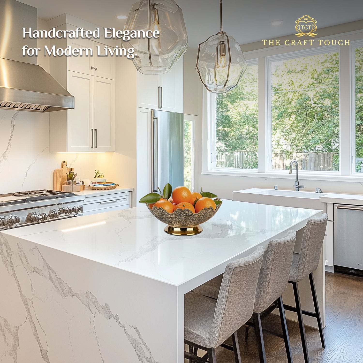 Handcrafted Brass Centerpiece – Antique Gold Finish (With Velvet Box)