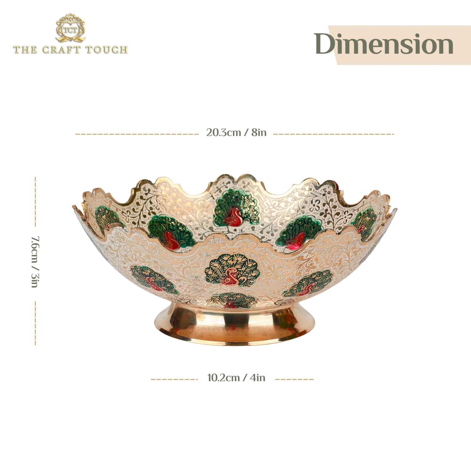 Handcrafted Brass Centerpiece – Antique Gold Peacock Design (With Velvet Box)