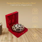 Handcrafted Brass Centerpiece – Antique Gold Peacock Design (With Velvet Box)